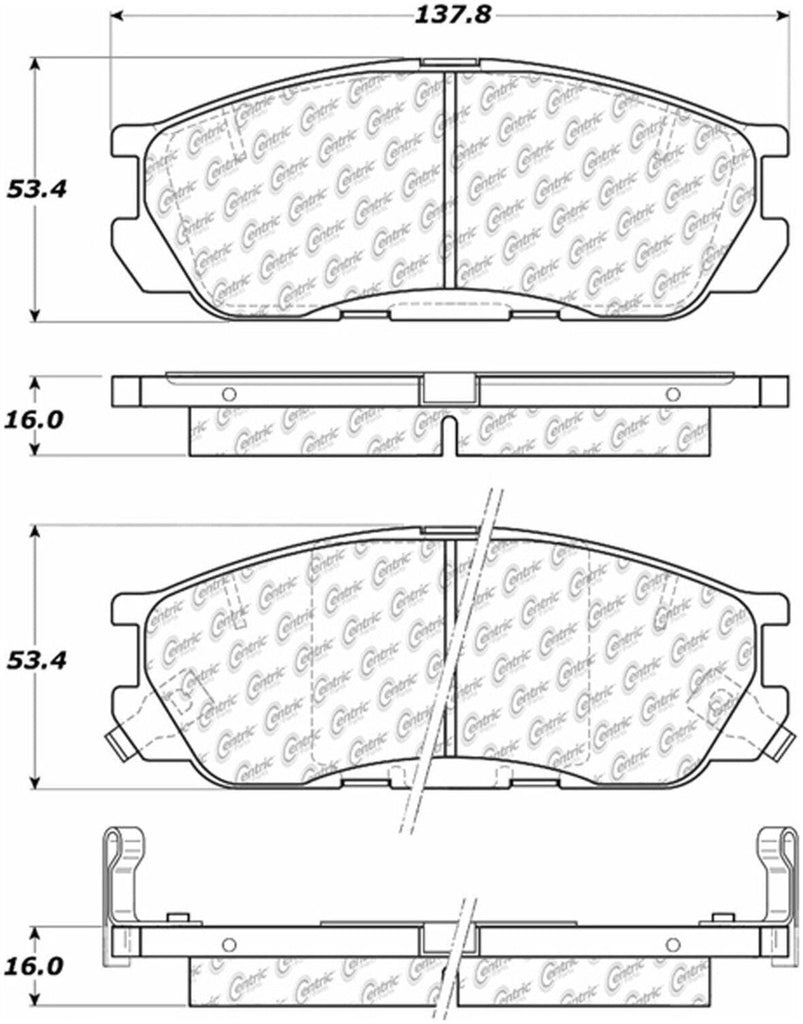 Centric Front Disc Brake Pad for 1992-1995 929 (105.05520)