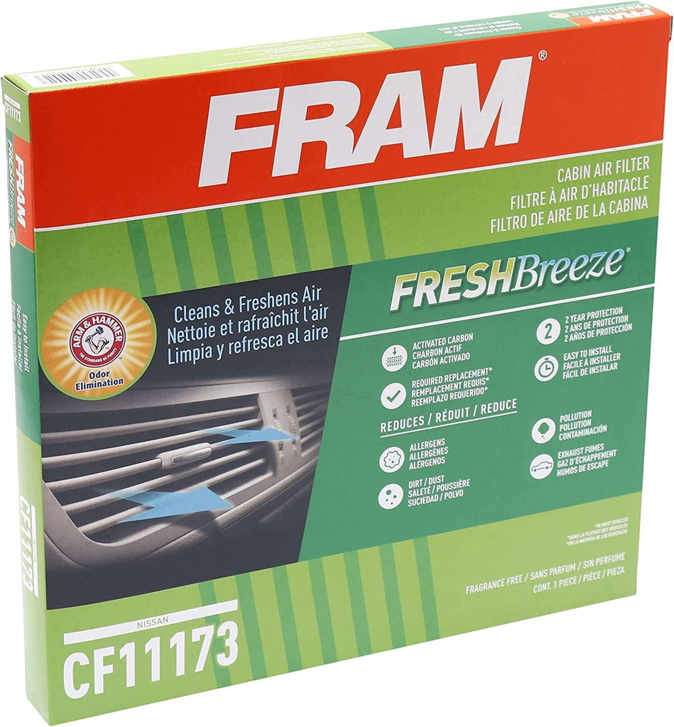 Fresh Breeze Cabin Air Filter with Arm & Hammer Baking Soda, CF11173 for Nissan Vehicles