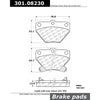 Centric Rear Disc Brake Pad for Matrix, Vibe, Corolla, Celica (301.08230)