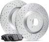 R1 Concepts Front Brakes and Rotors Kit |Front Brake Pads| Brake Rotors and Pads| Ceramic Brake Pads and Rotors |Hardware Kit |Fits 2008-2019 Pontiac Vibe, Scion Xd, Toyota Corolla, Matrix