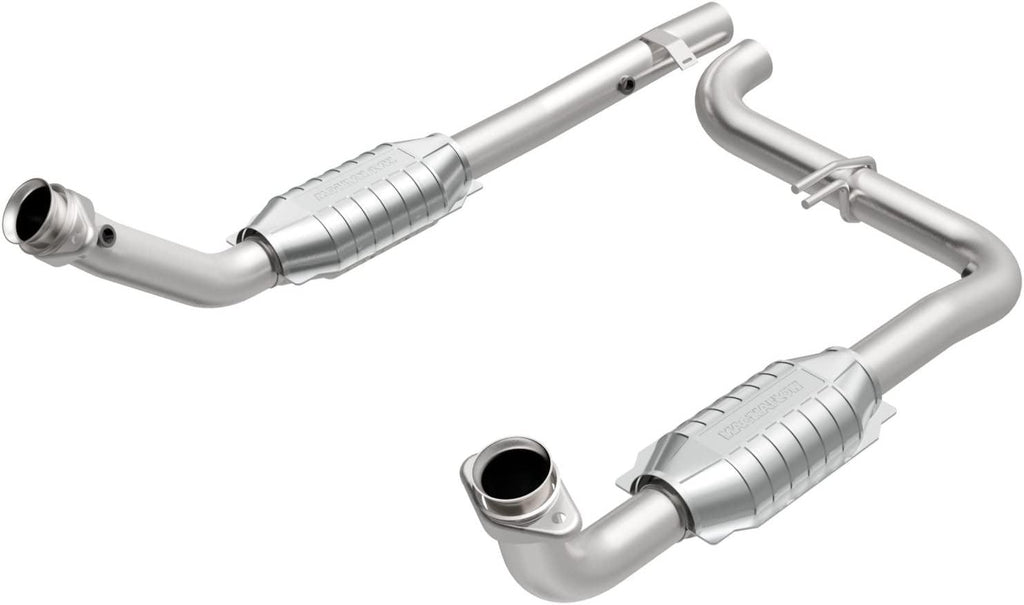 Manifold Catalytic Converter OEM Grade Federal/Epa Compliant 52587 - Stainless Steel 2.25In Main Piping, 26.8In Overall Length, Midbed & Post Converter O2 Sensor - OEM Replacement for Subaru