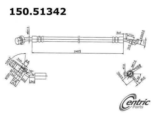 Centric Brake Hydraulic Hose for Azera, Cadenza, Optima, Sonata 150.51342