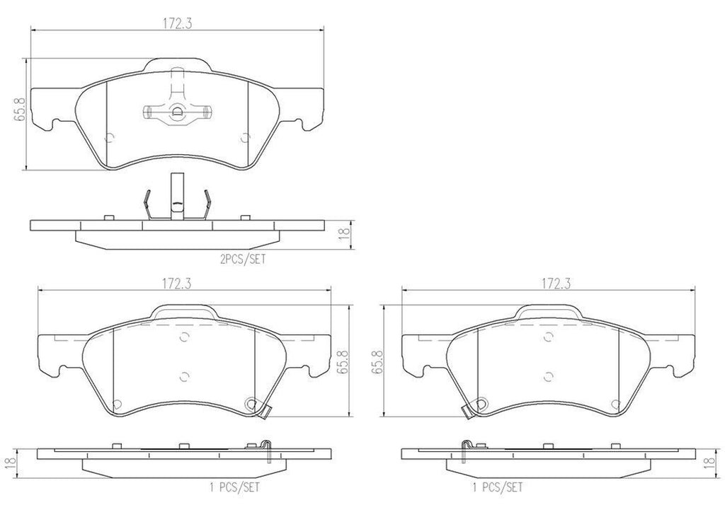 Front Disc Brake Pad Set for Town & Country, Caravan+More (P11015N)