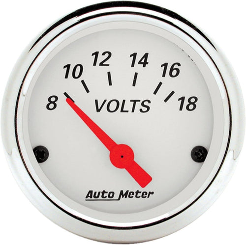 1391 Arctic White Voltmeter Gauge 2.3125 In.