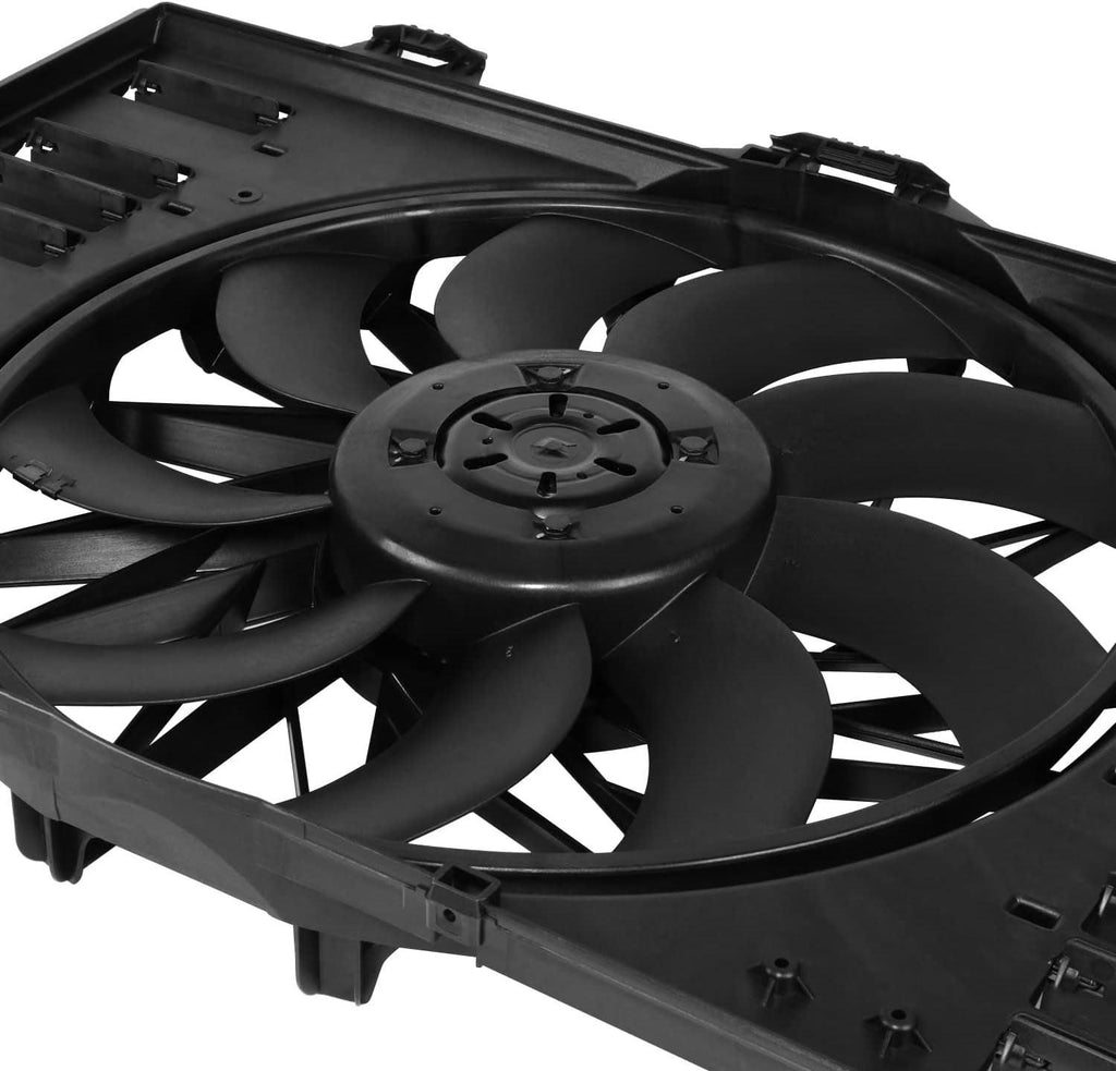 Factory Style Radiator Cooling Fan Assembly Compatible with 10-16 Porsche Panamera 4.8L,OEM-RF-0363