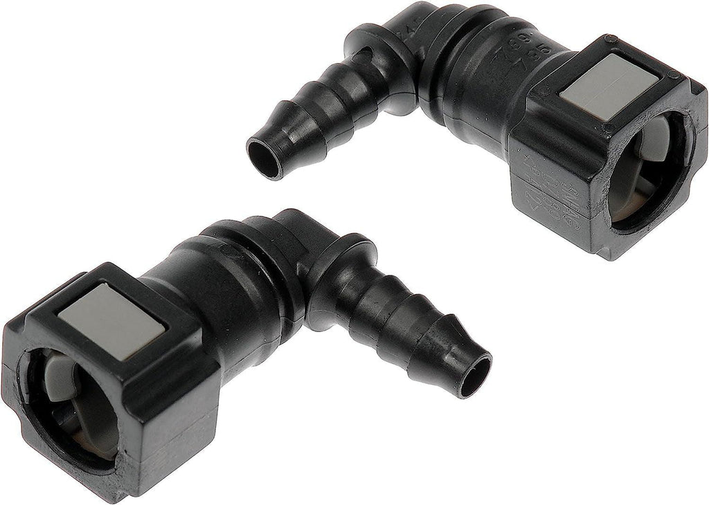 Dorman 800-186 Quick Connector 5/16 In.S to 6Mm Nylon 90, 2 Pack, Black