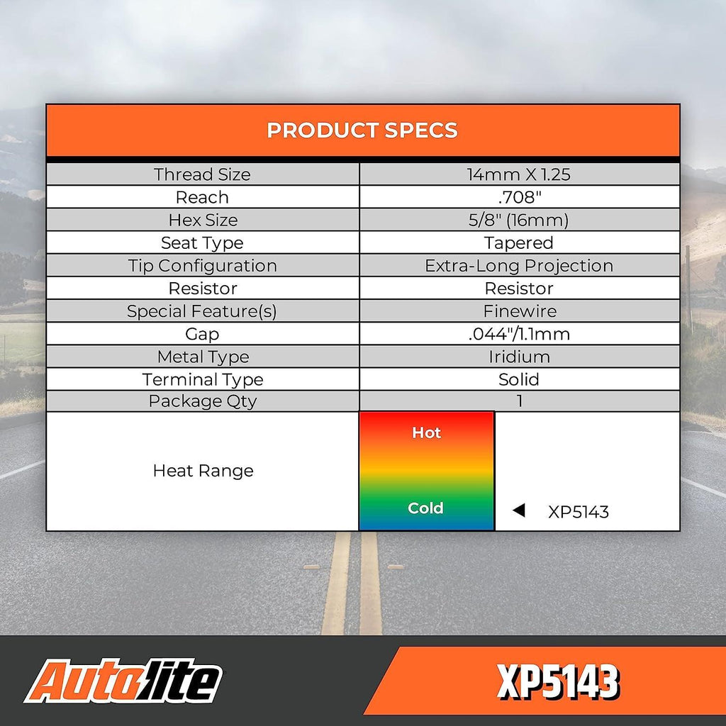 Autolite Iridium XP Automotive Replacement Spark Plug, XP5143 (1 Pack)
