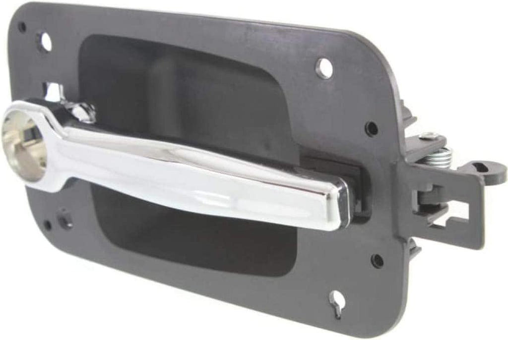 for International 4100 SBA Exterior Door Handle Front, Driver Side Black Bezel with Chrome Lever (2008-2008) | with Key Hole| Trim: Base