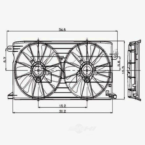 Dual Radiator and Condenser Fan Assembly Fits 2004 Buick Lesabre