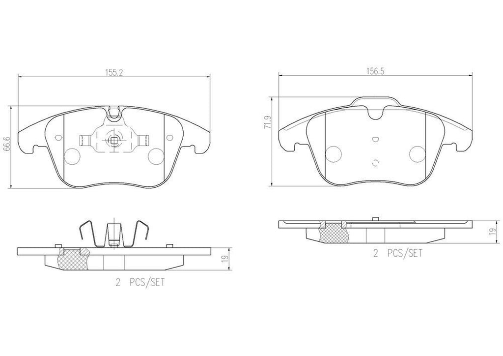 Brembo Front Disc Brake Pad Set for Jaguar (P36022N)