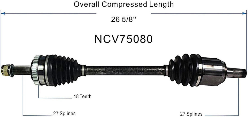NCV75080 CV Axle Shaft Assembly - Left Front (Driver Side)