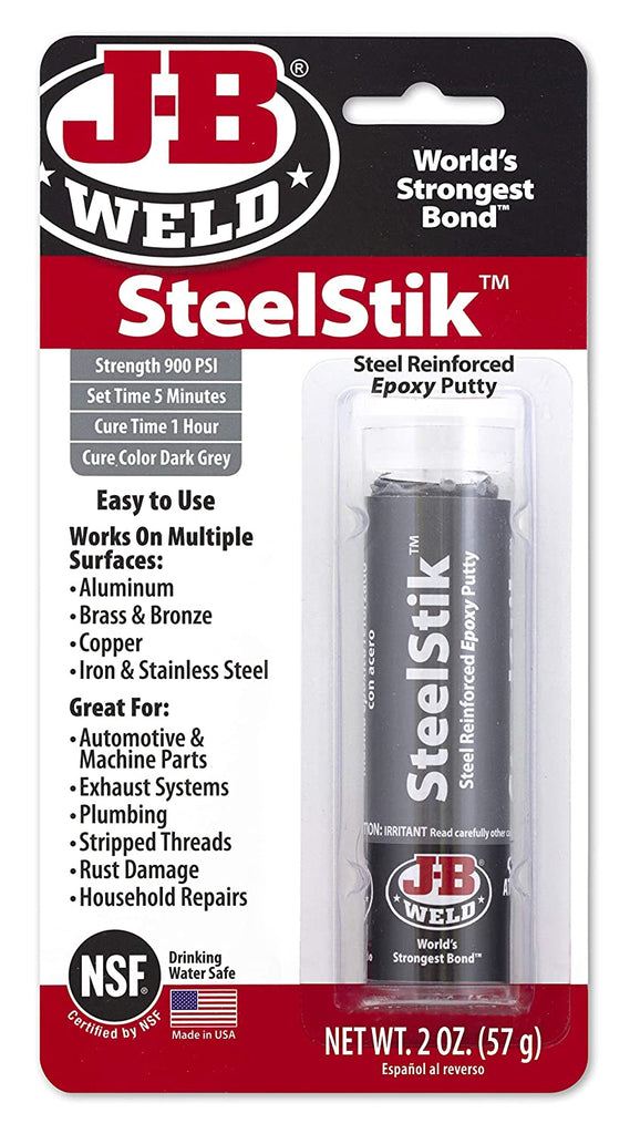 J-B Weld 8267 Steelstik Steel Reinforced Epoxy Putty Stick - 2 Oz.