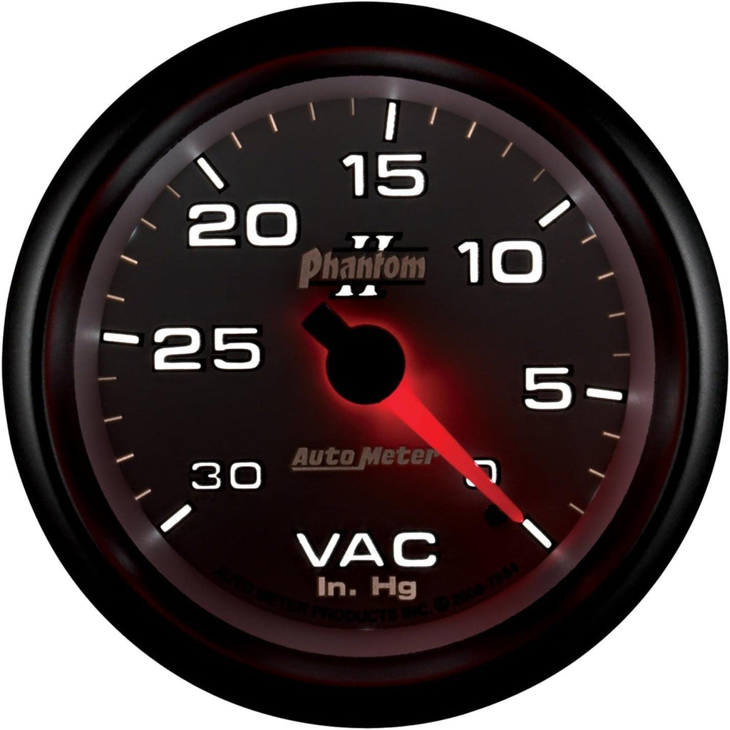 7884 Phantom II 2-5/8" 0-30 In. Hg Mechanical Vacuum Gauge