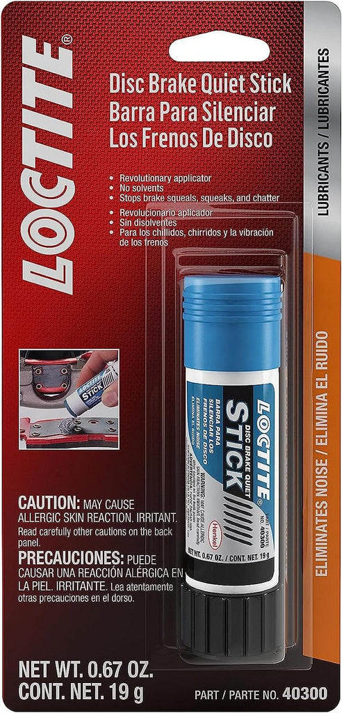 Loctite Disc Brake Quiet Stick for Automotive, Stops Brake Squeals, Squeaks, and Chatter, Eliminates Noise, No Solvents, Water Resistant | 19 Gram Stick (PN: 40300-718808)