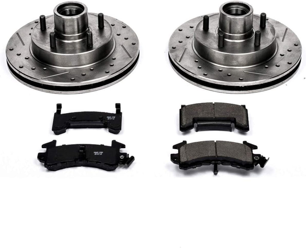 K1985 Front Z23 Carbon Fiber Brake Pads with Drilled & Slotted Brake Rotors Kit