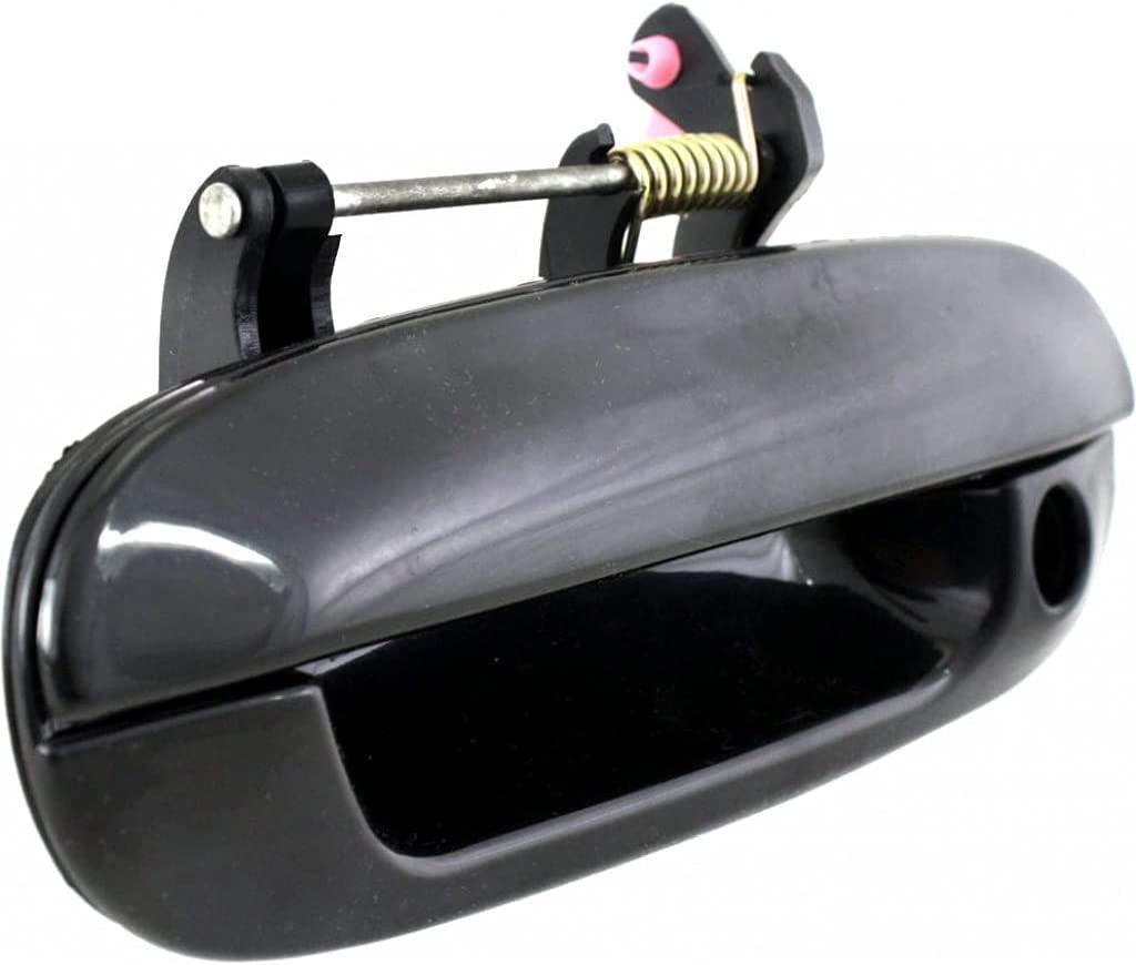 for Chevy Trailblazer Exterior Door Handle Front Driver Side Smooth Black 2002-2009 | with Key Hole | Trim:All Submodels | GM1310142 | 19120088