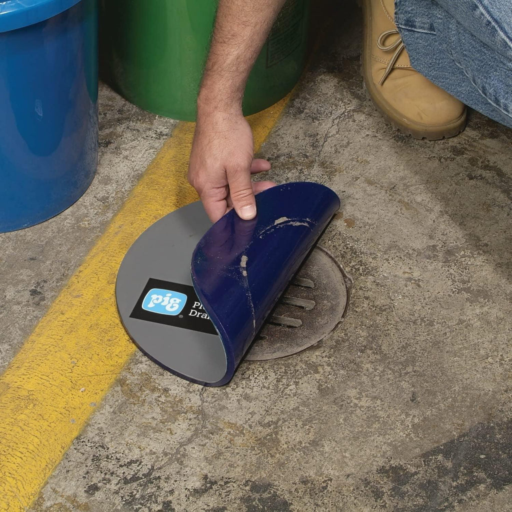 Drain Cover Seal, New Pig Drive-Over Drainblocker Drain Cover for round Drains up to 6” Diameter