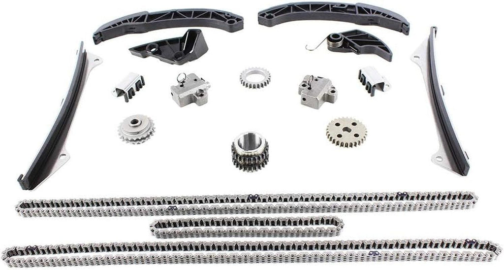 DNJ TK174A Timing Chain Kit for 2006-2015 Hyundai, Kia/Borrego, Genesis, Genesis Coupe, Santa Fe, Sedona, Sonata, Sorento 3.3L, 3.5L, 3.8L DOHC V6 24V VIN 1, VIN D,