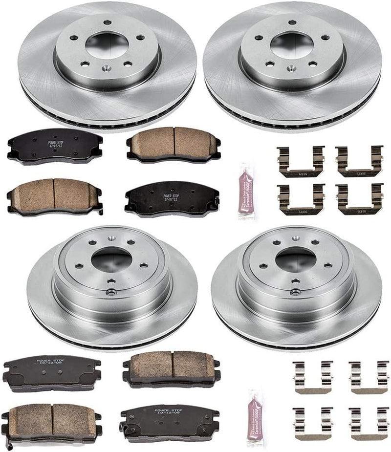 KOE2091 Autospecialty Front and Rear Replacement Brake Kit-Oe Brake Rotors & Ceramic Brake Pads