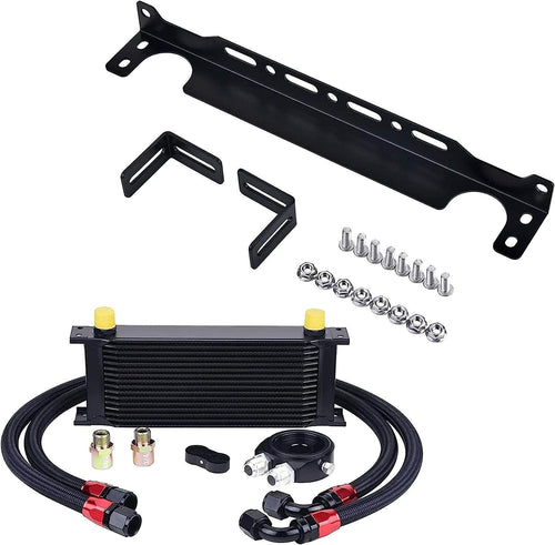16 Row Oil Cooler Kit Bundle with 330Mm Oil Cooler Mounting Bracket Kit