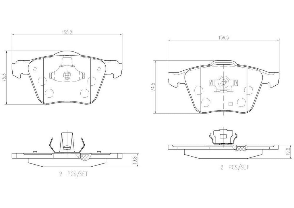 Brembo Front Disc Brake Pad Set for 03-14 Volvo XC90 (P86018N)