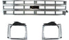 Grill & Headlight Trim Bezel Set Kit for 83-90 Chevy Pickup Truck S-10 S10