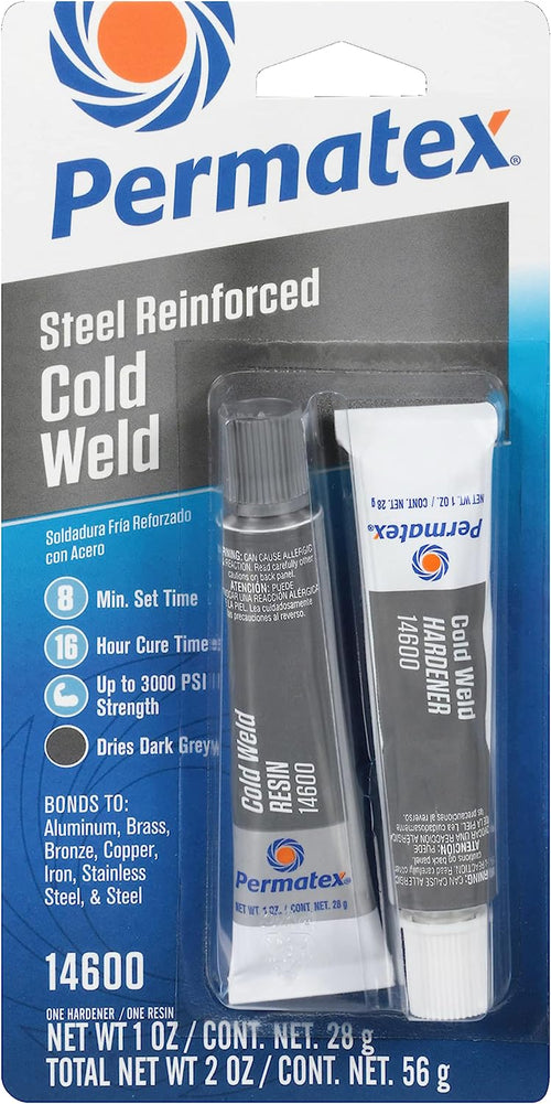 Permatex 14600 Cold Weld Bonding Compound, Two 1 Oz. Tubes , Black