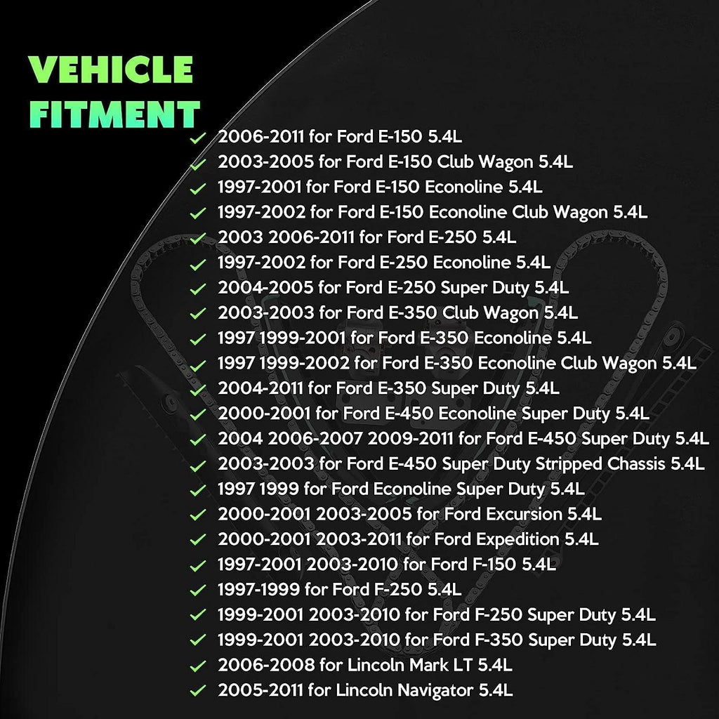 Timing Chain Kit Fits for 2006 2011 TK6054NG for Ford E-150 E-250 E-350 E-450 Club Wagon Econoline 5.4L