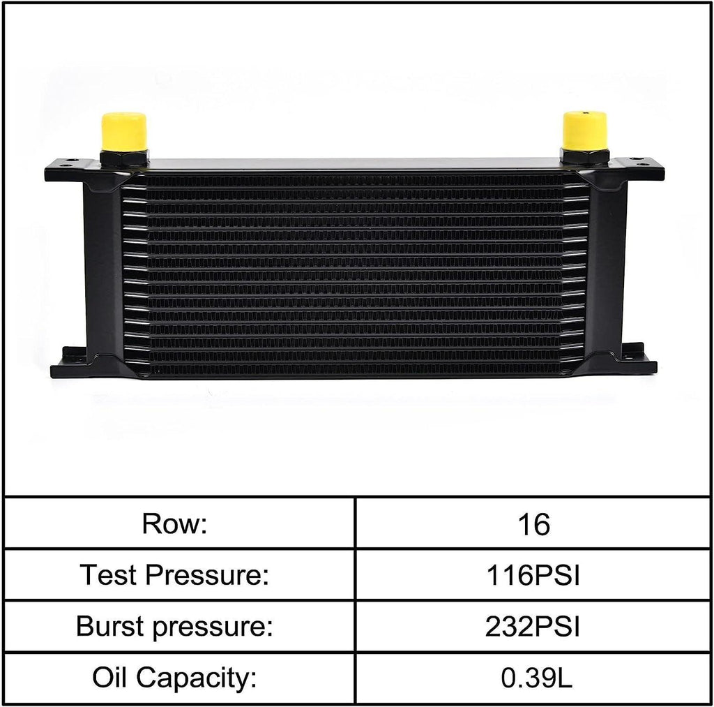 16 Row Oil Cooler Kit Bundle with 330Mm Oil Cooler Mounting Bracket Kit