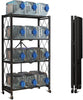Storage Shelves, Closet Organizers and Storage 4-Shelf Foldable Metal Shelving Units 28" W X 14" D X 50" H for Garage Kitchen Bakers, Collapsible Organizer Rack, Heavy Duty on Wheels (4 -Shelf)