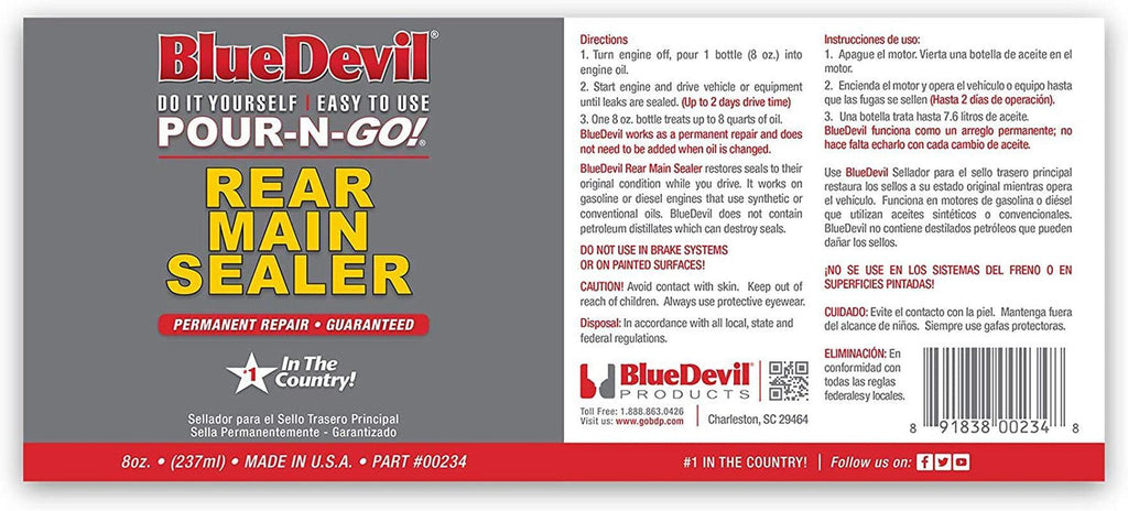 Bluedevil Products 00234 Rear Main Sealer - 8 Ounce