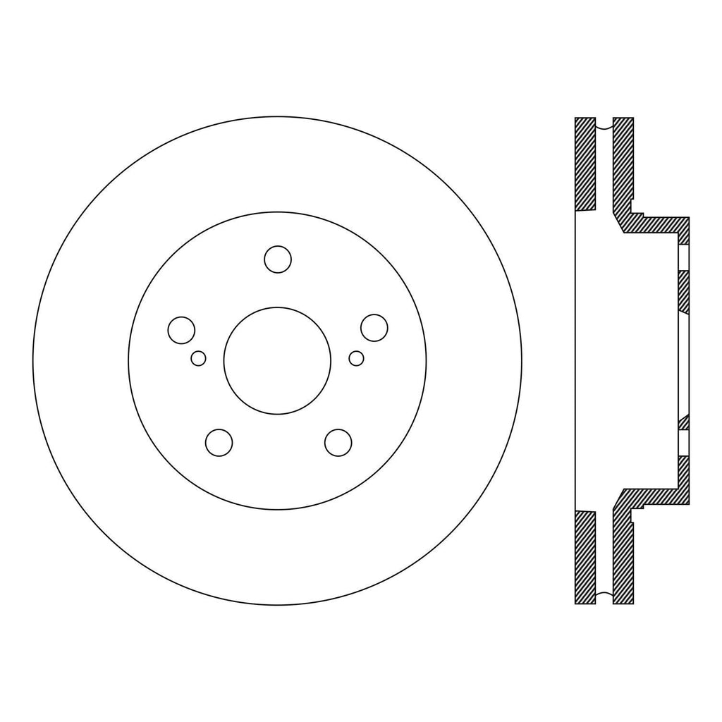 Centric Front Disc Brake Rotor for 09-14 Corolla (121.99064)