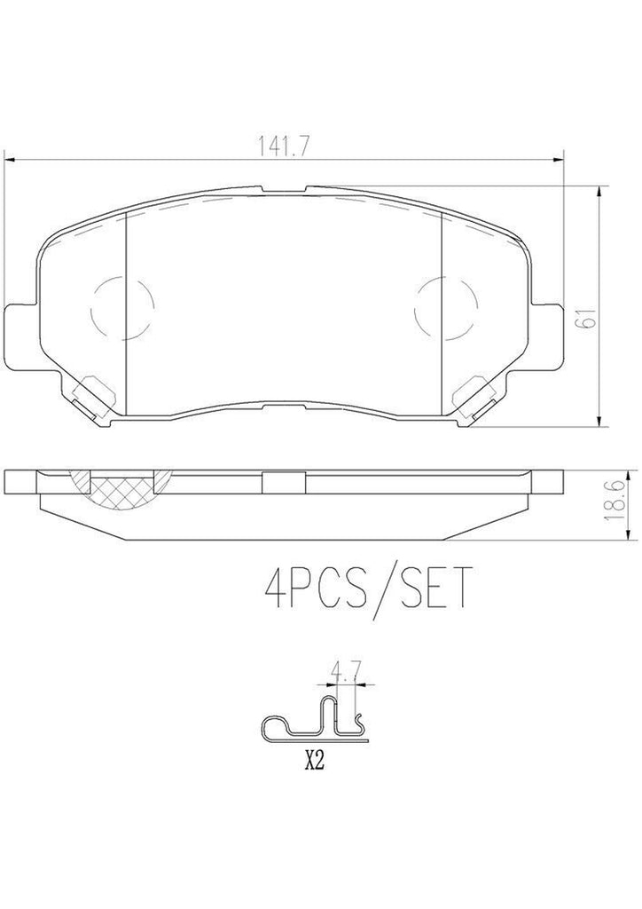 Brembo Front Disc Brake Pad Set for Cherokee, 200 (P37019N)