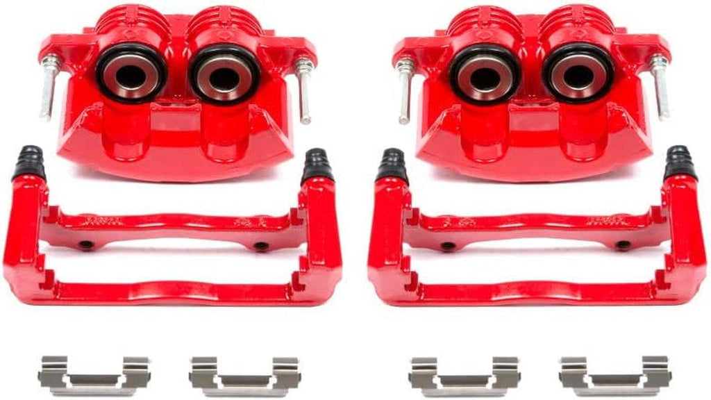 Front S4692 Pair of High-Temp Red Powder Coated Calipers