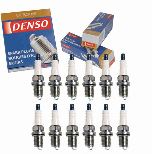 12 Pc DENSO Standard U-Groove Spark Plugs Compatible with Mercedes-Benz C240 2.6L V6 2004