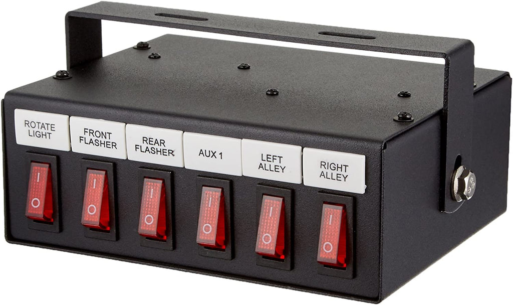 6391106 Illuminated 6-Function on Switch Box, Black