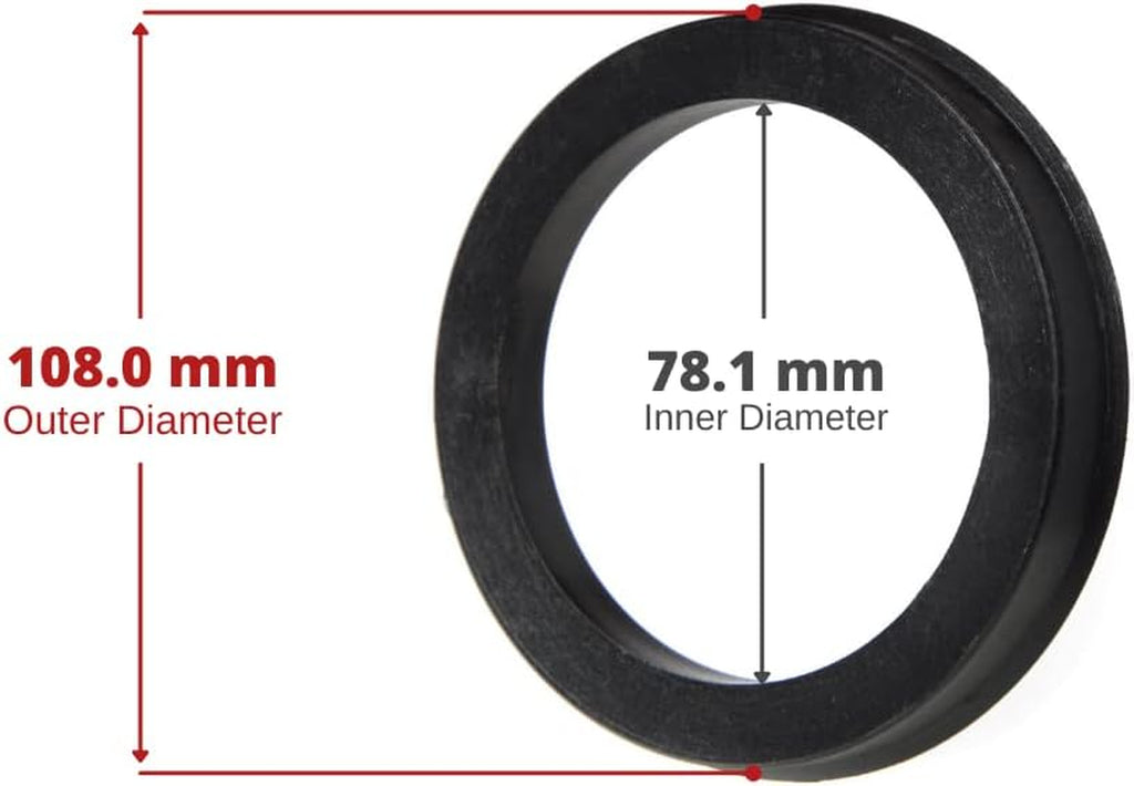 Circuit Performance 108Mm OD to 78.1Mm ID Black Nylon Plastic Polycarbonate Hub Centric Rings