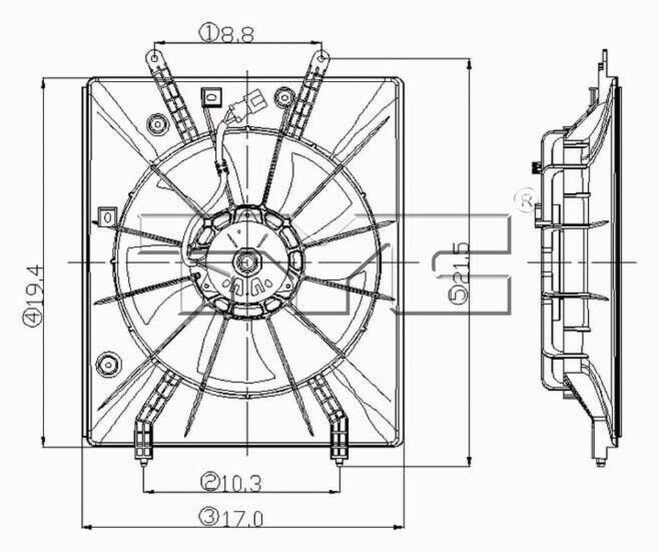 TYC Engine Cooling Fan Assembly for Pilot, MDX 600620