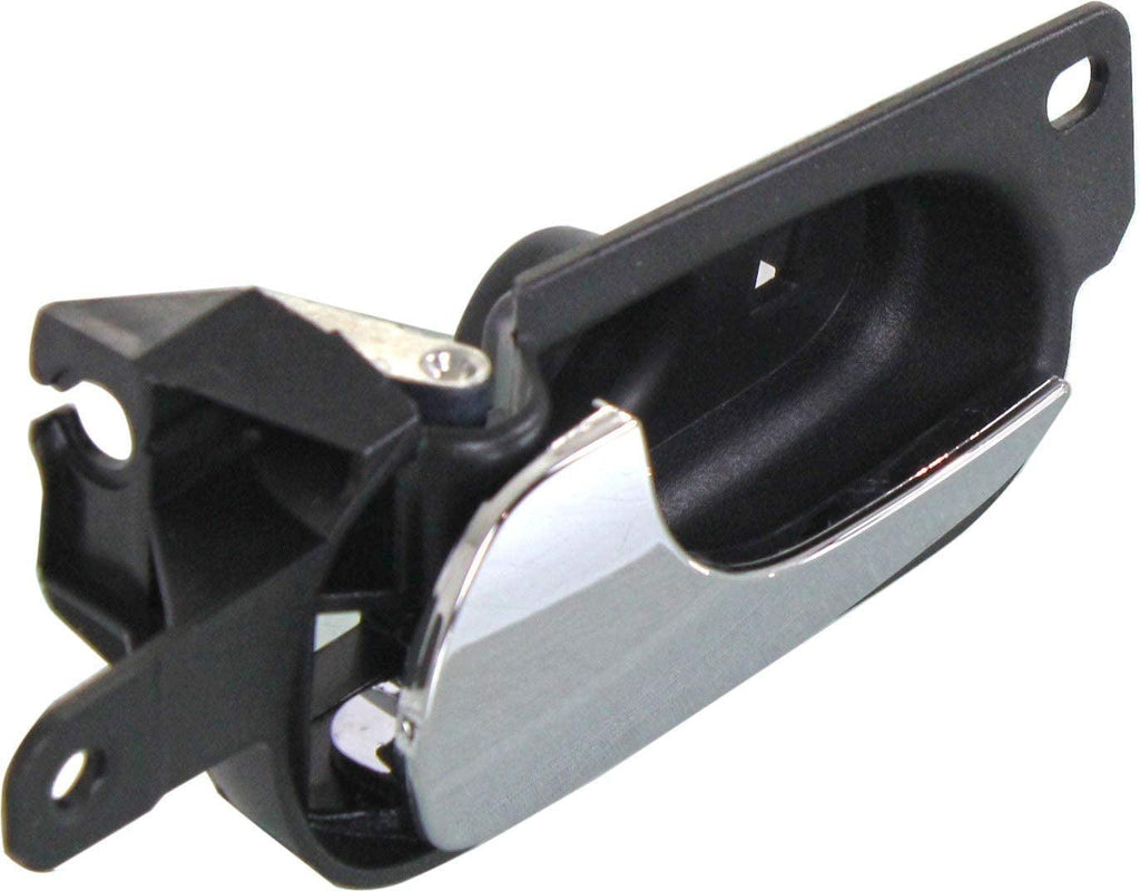 Interior Door Handle Compatible with 2006-2011 Buick Lucerne Sedan Rear, Driver Side Black Bezel with Chrome Lever