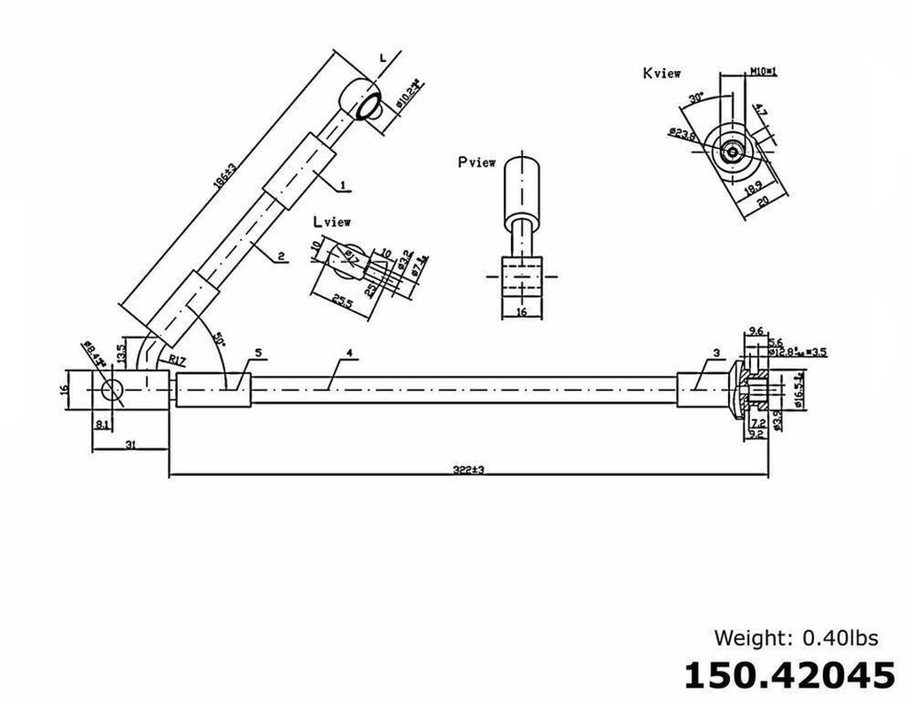 Centric Brake Hydraulic Hose for Infiniti 150.42045