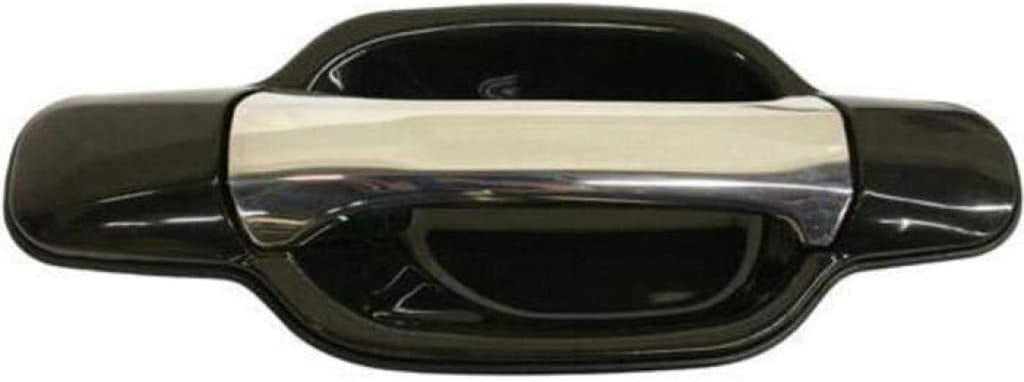 For Chevy Colorado Exterior Door Handle Rear Passenger Side Smooth Black Bezel with Chrome Lever 2004-2012| Trim: LS/LT/WT