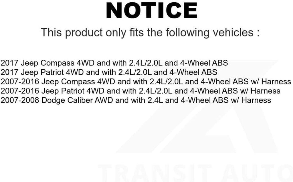 Mpulse Rear Left ABS Wheel Speed Sensor SEN-2ABS0811 for Jeep Patriot Compass Dodge Caliber