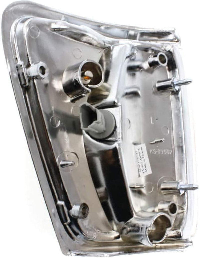 Compatible with Toyota Pickup Corner Light 1989 1990 1991 Driver and Passenger Side Pair/Set | Clear & Amber Lens | W/Chrome Trim | TO2520124 + TO2521126 | 8162089179 + 8161089179