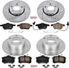 Power Stop K529 Front and Rear Z23 Carbon Fiber Brake Pads with Drilled & Slotted Brake Rotors Kit