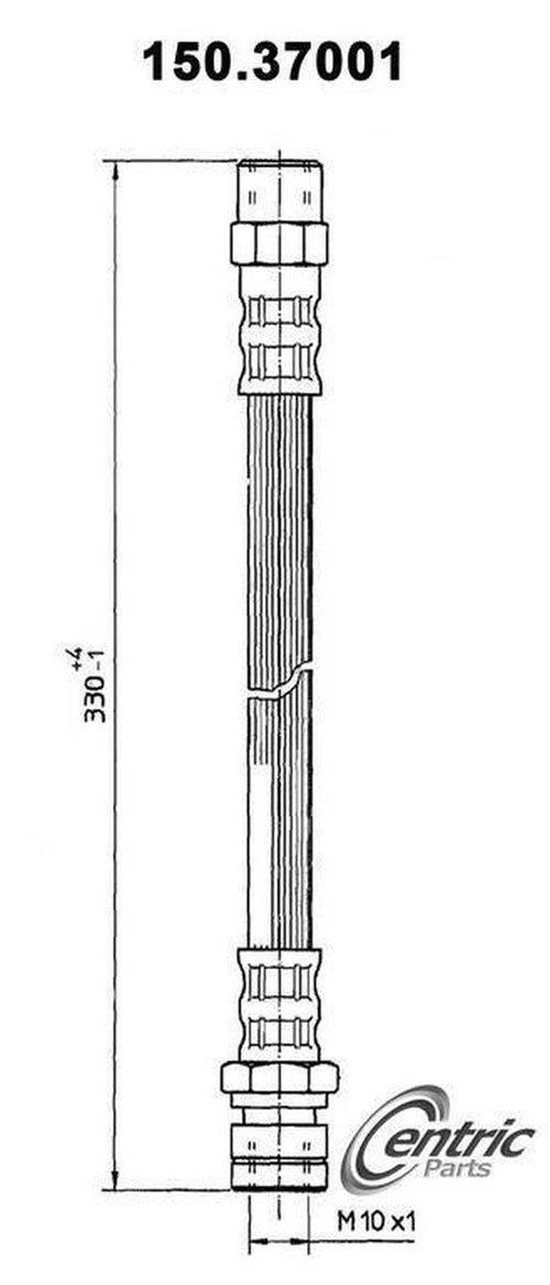 Centric Brake Hydraulic Hose for 1965-1989 911 150.37001