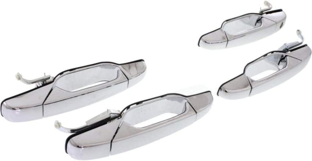 for Chevy Silverado 1500 Exterior Door Handle Front and Rear Driver and Passenger Side Chrome 2007-2013 | Set of 4 | Front Driver Side - with Key Hole | Trim: All Submodels