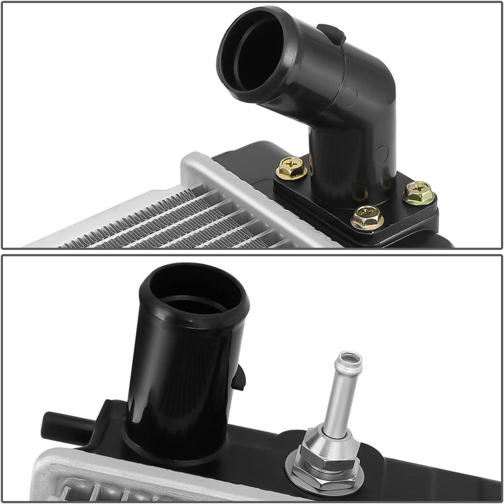 OEM-RA-13266 1-Row Aluminum Core Radiator Compatible with 11-13 M37 M56 5.6L V8,25" W X 17-7/8" H X 1" D,1-3/8" Inlet / 1-3/8" Outlet