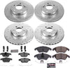 K5793 Front and Rear Z23 Carbon Fiber Brake Pads with Drilled & Slotted Brake Rotors Kit
