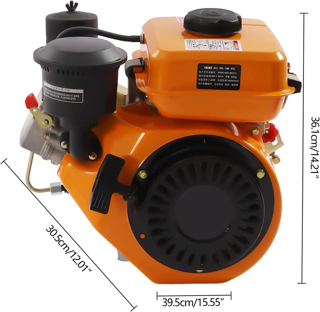 Diesel Engine 196CC Vertical 4-Stroke Diesel Engine Manual Start Single Cylinder Engine 2200KW