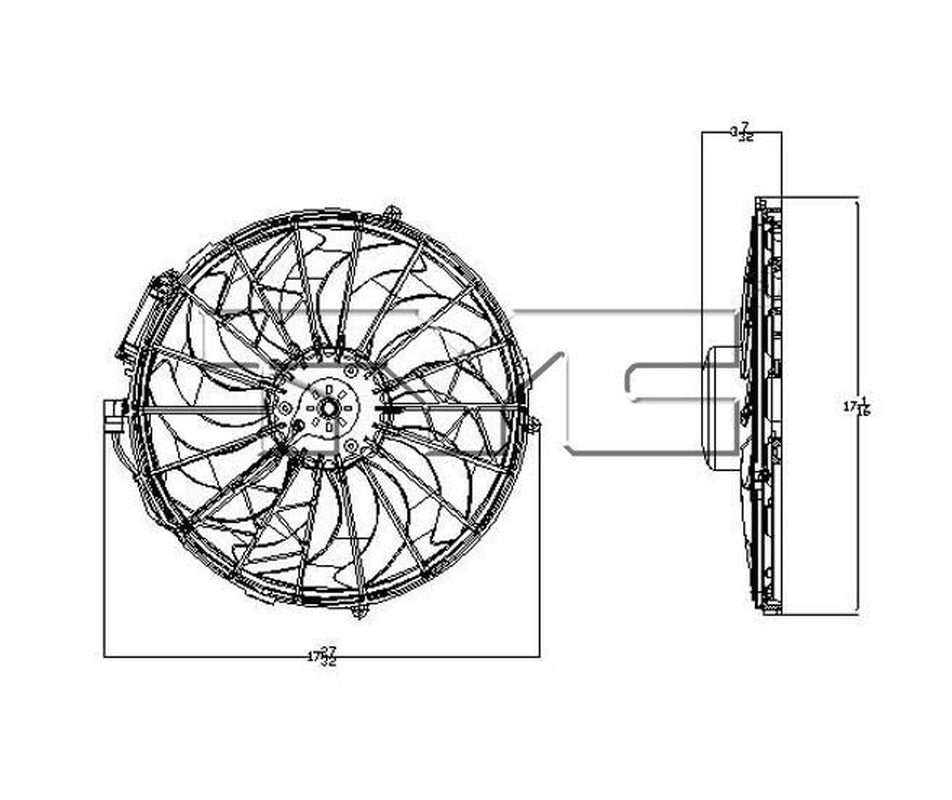 TYC A/C Condenser Fan Assembly for BMW 611230